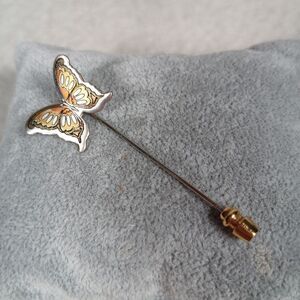 Reed And Barton Damascus Butterfly Stick Pin